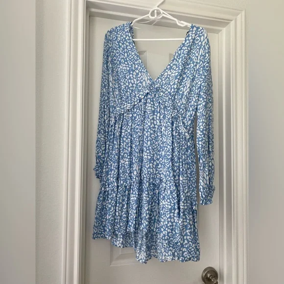 zara blue babydoll dress